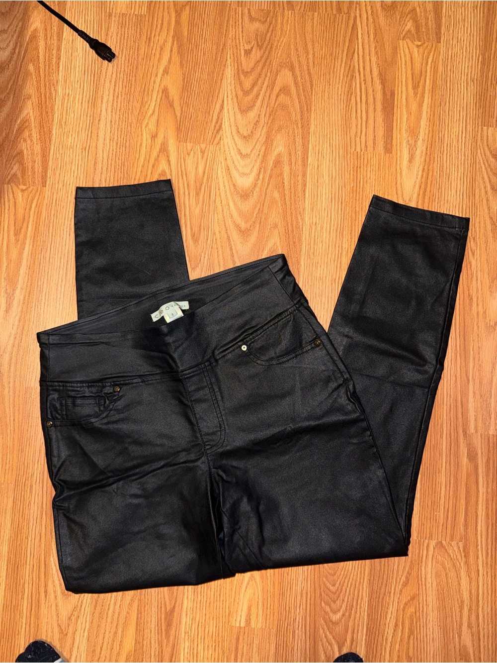 Black Faux Leather Skinny Pants